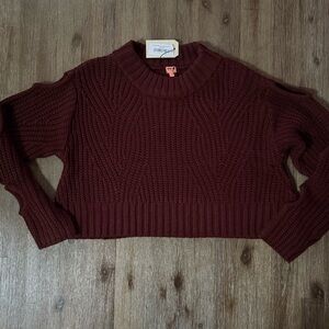 Elegant Maroon Knit Sweater